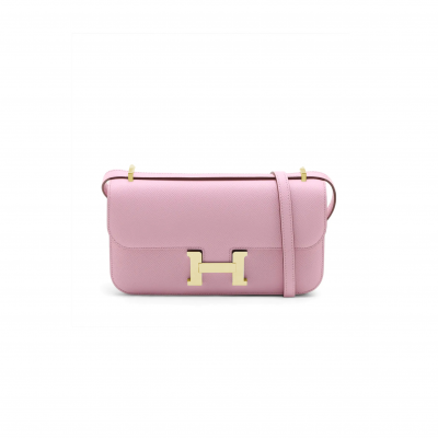 HERMES CONSTANCE ELAN EPSOM MAUVE SYLVESTRE GOLD HARDWARE (26*16*6cm)
